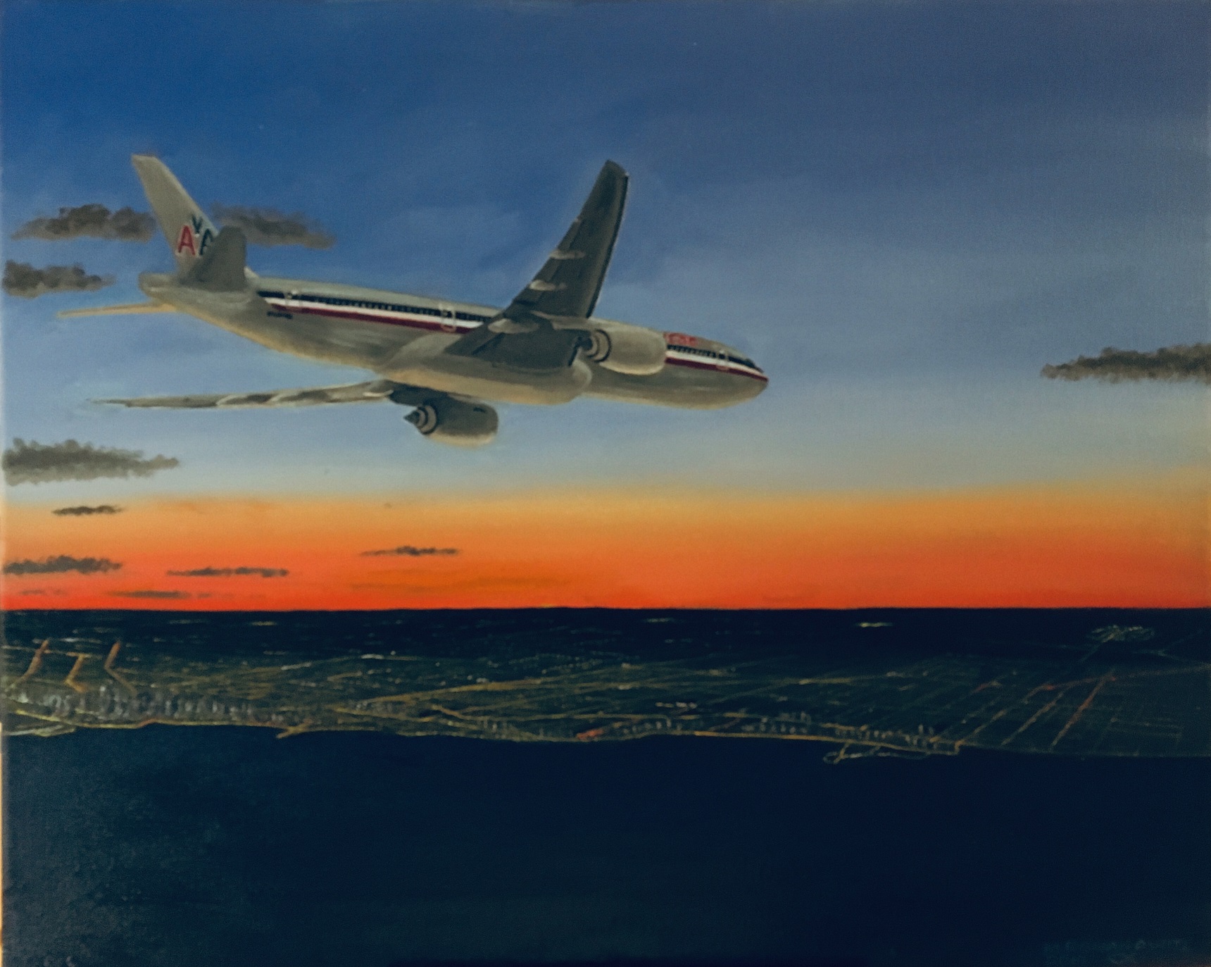 American Airlines 777 landing at O'Hare STUDY